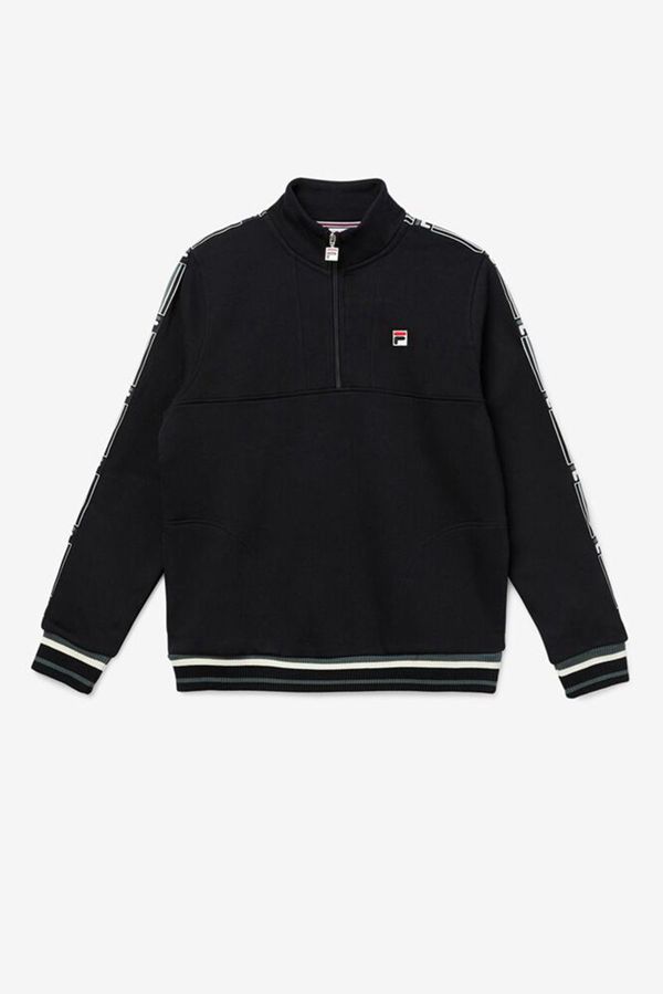 Moletons Fila Homem Pretas - Fila Murray Half-Zip Fleece Pullover En Portugal,YUDF-57816